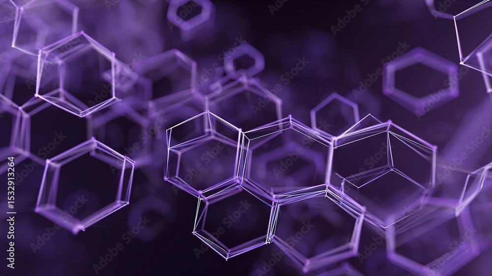 Aufkleber abstract violet technology network background with geometric shapes