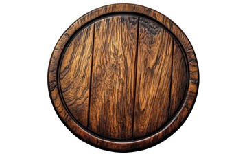 A rustic wooden plate showing the beauty and the craftsmanship for a food presentation set on on transparent background