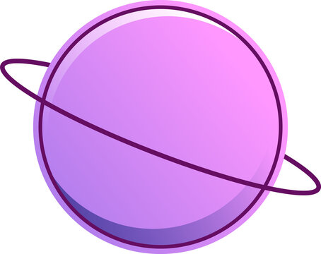 Naklejki Vector planet is floating on transparent background and showing pink purple sphere with tilted ring