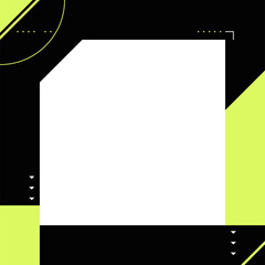 Flat design is featuring muted teal polygon panel with lime green shapes on transparent background