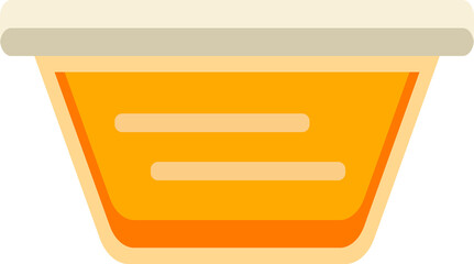 Flat illustration is showing container with peach bars, orange layers, transparent background