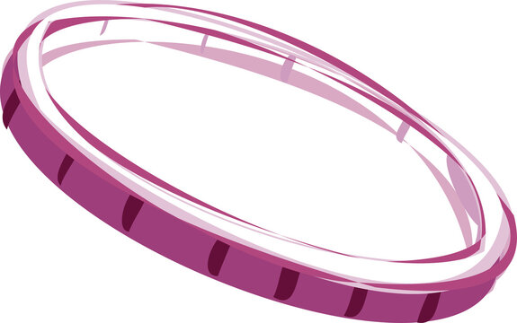 Fototapeta Stylized hula hoop spinning in 3D render, showing pink purple bands on transparent background