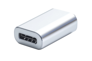 A sleek and modern USB C adapter empowering seamless connectivity across devices reflecting on transparent background