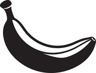 Banana Black Vector Illustration | Tropical Fruit Silhouette Art