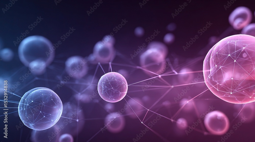 Poster abstract technology background with multilayer network elements