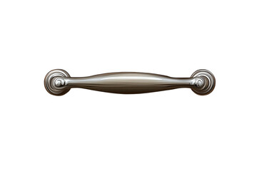 A sleek ornate silver handle gleaming with possibility hinting at undiscovered spaces and on transparent background