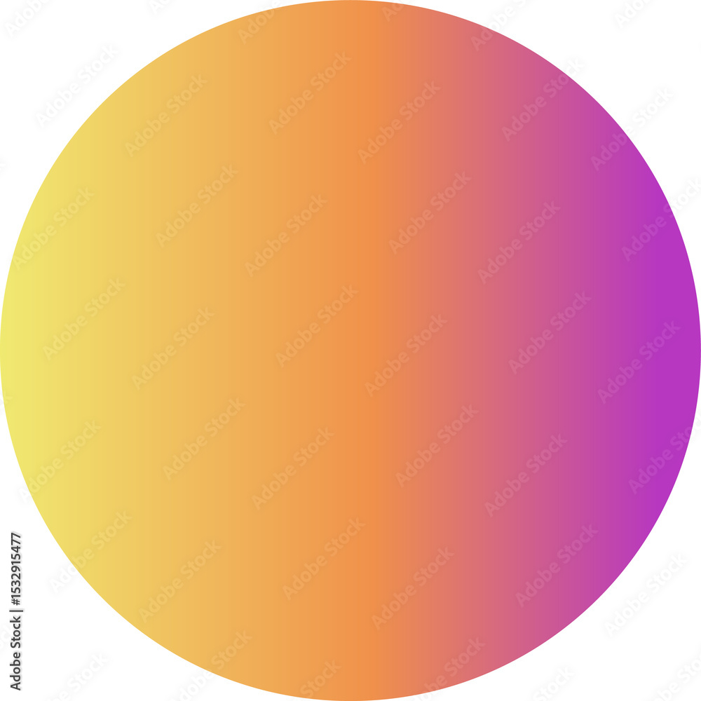 Aufkleber flat design gradient circle is floating on transparent backdrop, blending warm hues, copy space