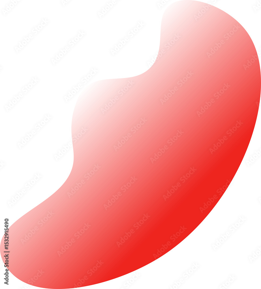 Poster abstract red blob is floating against transparent background in flat design, showing organic form