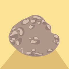 Showing vector potato tuber art casting soft shadow on yellow plane with transparent background