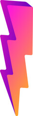 Featuring stylized lightning bolt with purple-pink-orange gradient on transparent backdrop