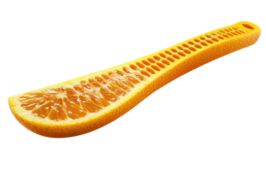 A surprisingly engineered orange slice reveals a curious pattern challenging our expectations on transparent background