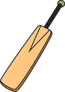 Fototapeta Stylized cricket bat is lying diagonally with wood blade and green knob, transparent background