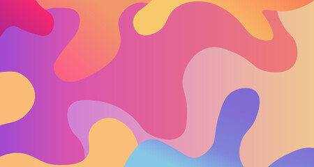 Colorful abstract background with flowing organic shapes in pink, orange, purple, and blue. A modern, fluid, and playful visual with a dynamic sense of movement.