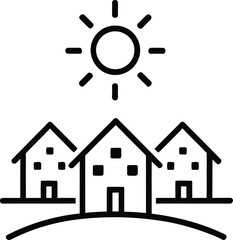 High quality photo of sun housing icon sign vector.
