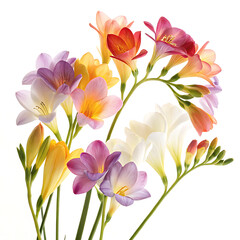 Fototapeta premium bouquet of pink flowers isolated on white background