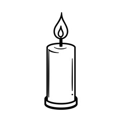 Obraz premium Candle burning with flame in minimalistic design for funerals and funeral services