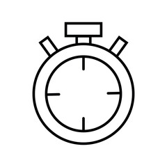 Stop watch icon vector, outline style stopwatch icon vector isolated on white background.