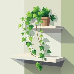 green ivy shelf minimalist decor
