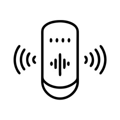 A voice assistant speaker with mic and soundwave