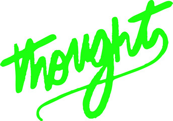Showing brushstroke graffiti art with neon green thoughts over white scribbles, transparent canvas