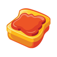 Orange Yellow Toast with Red Jam Digital Painting jelly