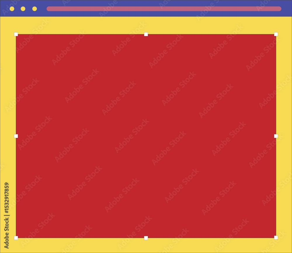 Poster flat browser ui is showing yellow-framed controls, red pane with handles, transparent background