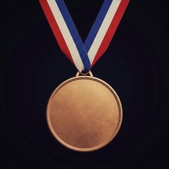 bronze medal with ribbon