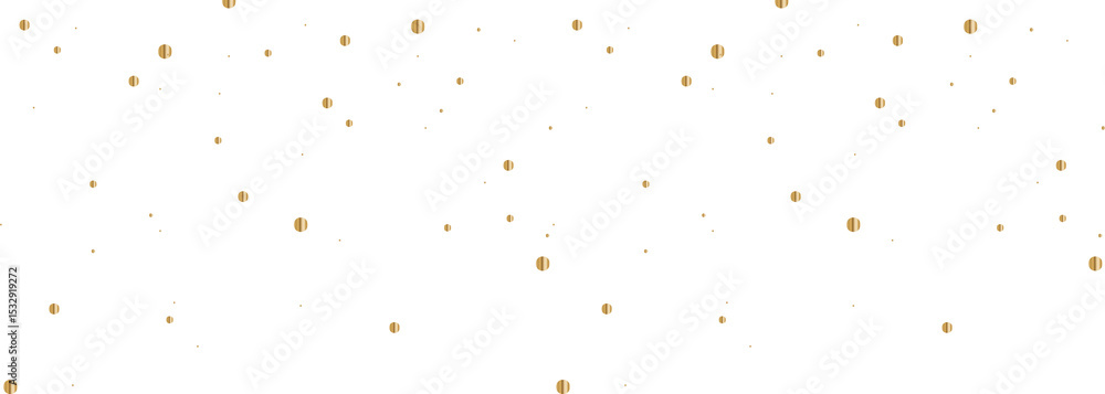 Poster flat design pattern is showing floating gold circles and dots on transparent background
