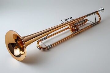 Obraz premium Brass wind instrument trumpet isolated layout high resolution picture