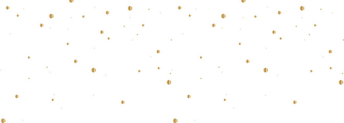 Flat design pattern is showing floating gold circles and dots on transparent background