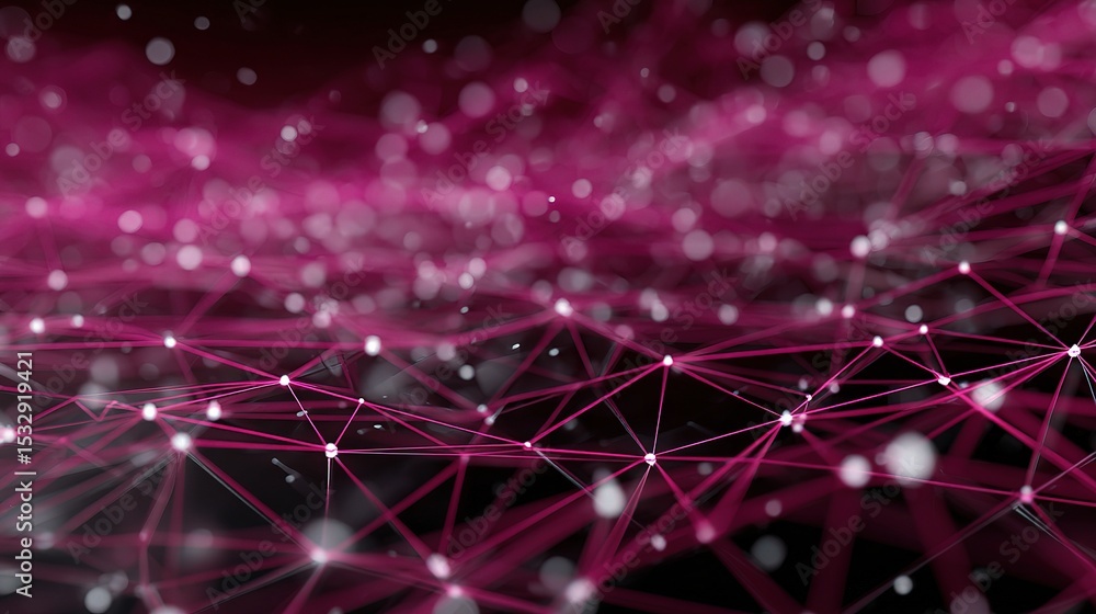Poster abstract technology network background with magenta color palette