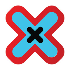 Obraz premium red cross mark vector icon 
