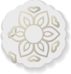 Flat design mandala is being shown on transparent canvas, with petal shapes and heart accents