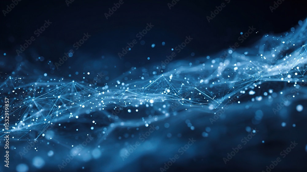 Poster abstract digital network overlay with blue gradient background