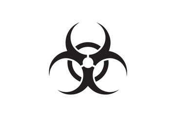 Biohazard Symbol silhouette vector with white background
