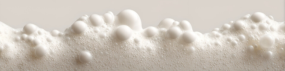 Macro foamed milk bubbles creating delicate textures