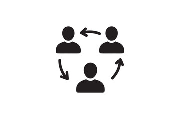 Contact Tracing silhouette vector with white background