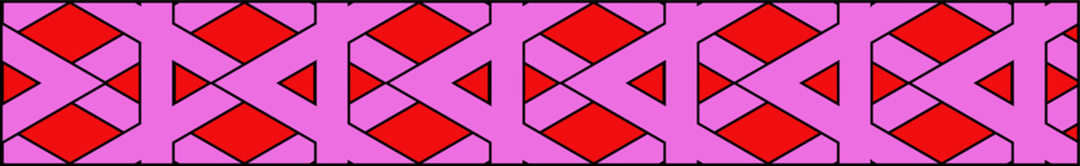 Abstract pattern is featuring red diamonds and pink bars in flat design, transparent background