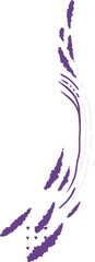 Abstract purple and white brush stroke swoosh is flowing in vector design, transparent background