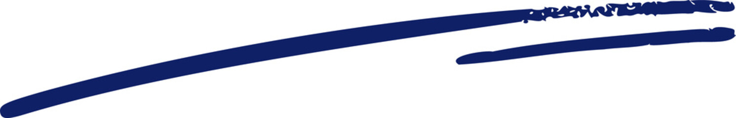Two abstract navy blue brush strokes are floating on transparent canvas in flat design style