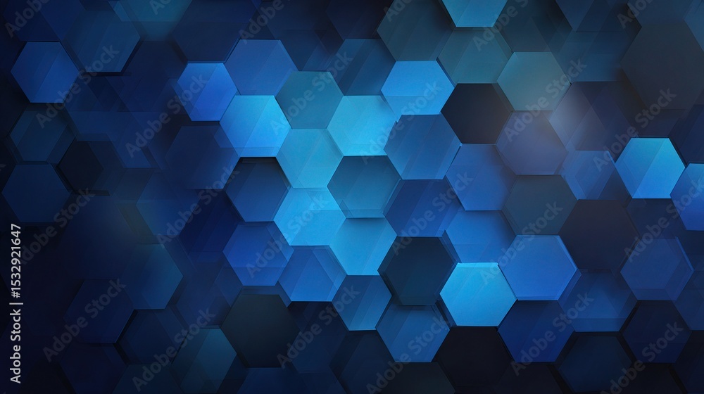 Poster abstract blue hexagon pattern with gradient for creative use