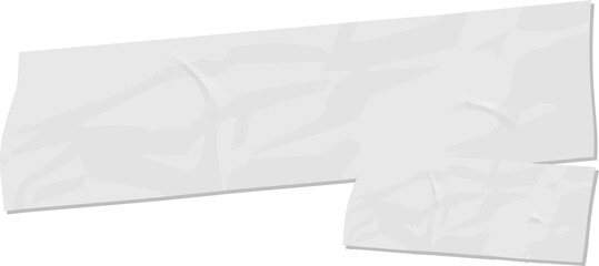 Textured vector design is showing two crumpled paper banners overlapping on transparent background