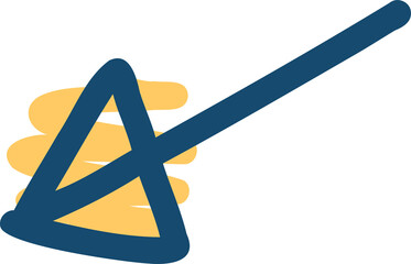Abstract geometry is forming vector art with yellow loops and blue scribble on transparent backdrop