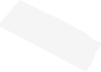 White banner shape is floating diagonally in flat design on transparent background, copy space
