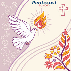 Fototapeta premium Spirit of Pentecost Rejoice & Renew