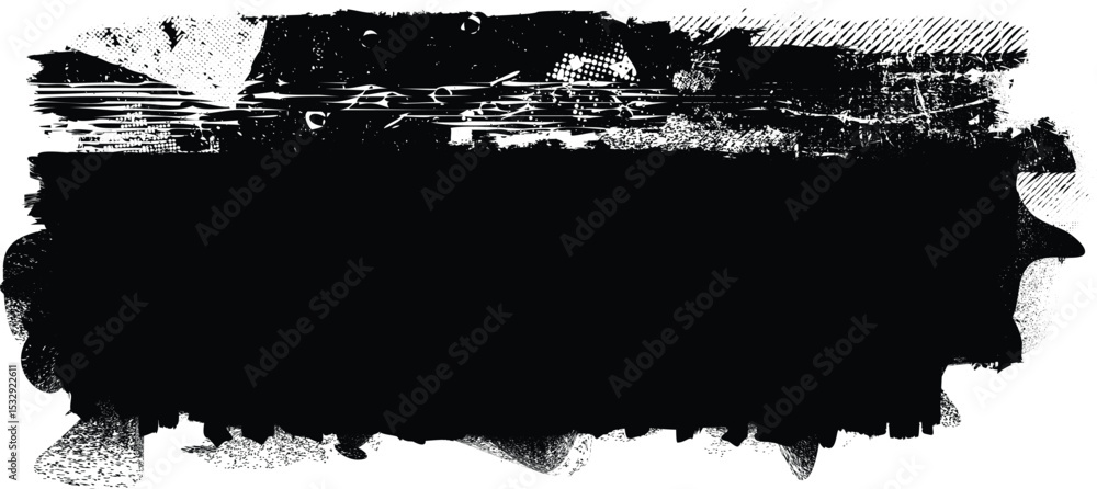 Aufkleber Grunge textured banner with rough edges. Speckled texture. Overlay grunge texture . Simply place texture over any object to create grunge effect . Banner with scratched surface for your design.