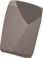 Abstract geometric prism is emerging in 3D render on transparent background, brown-gray surfaces