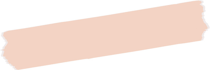 Flat design is showing torn peach paper strip with textured frayed edges on transparent background