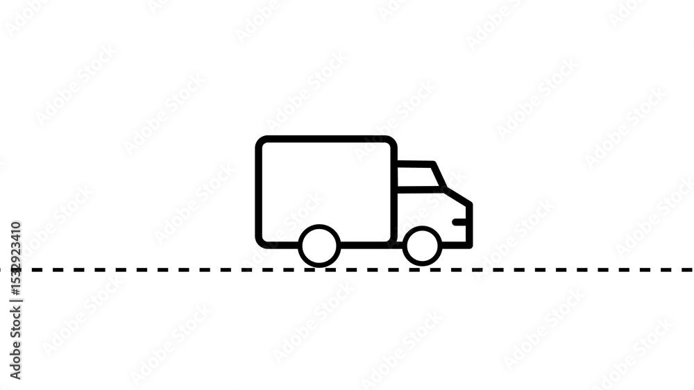Poster moving to a new house line icon. black color line icon animation. 4k video with transparent backgrou