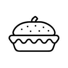 Mocha Tartlet Outline Icon Vector Illustration